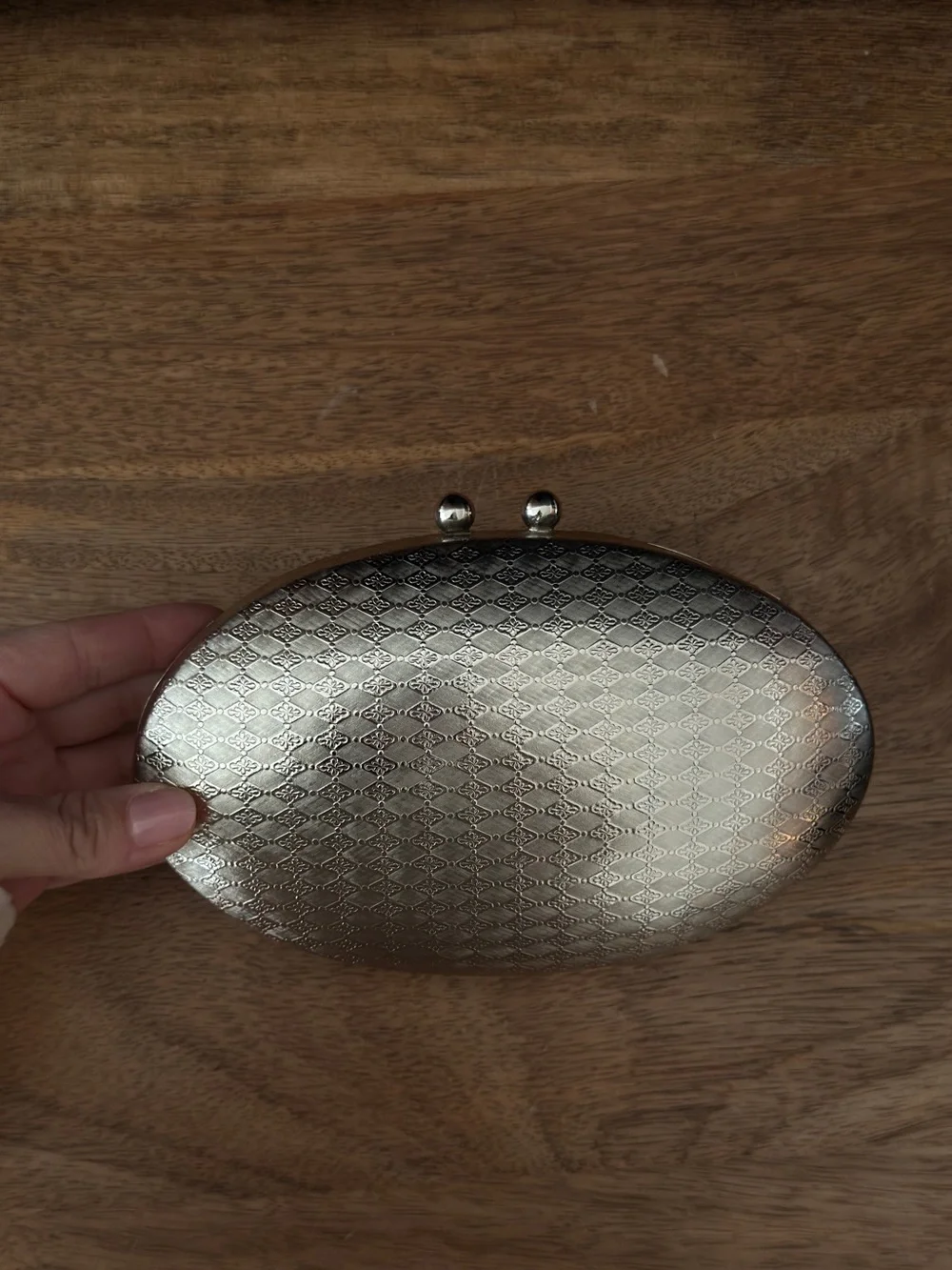 Silver Clutch with Chain - Vintage